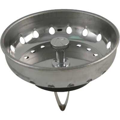 Keeney 3-3/8 In. Stainless Steel Spring Action Post Basket Strainer Stopper